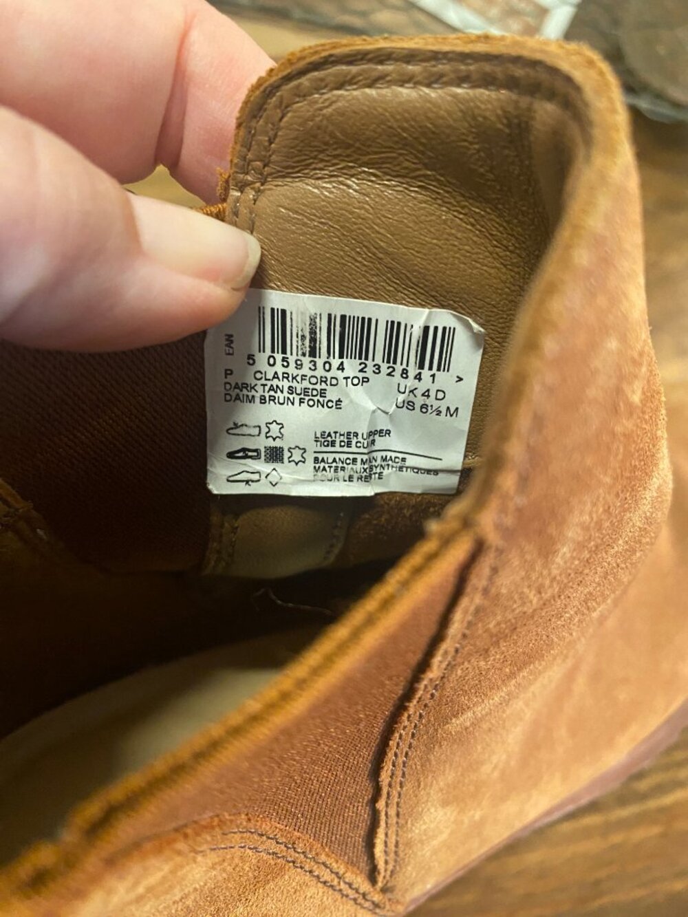 CLARKS Clarkford Top Chelsea Boot - Suede Leather Wedge Ankle Boots - Size 6.5 - Picture 7 of 13
